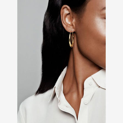 Blue Stripes & Stone Earrings